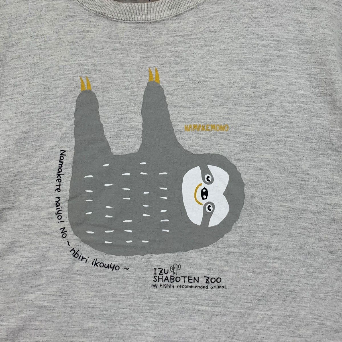 Vintage IZU SHABOTEN ZOO Ito Japan Namakemono Sloth Tee Shirt Top Size L / US 10 / IT 46 - 4 Thumbnail