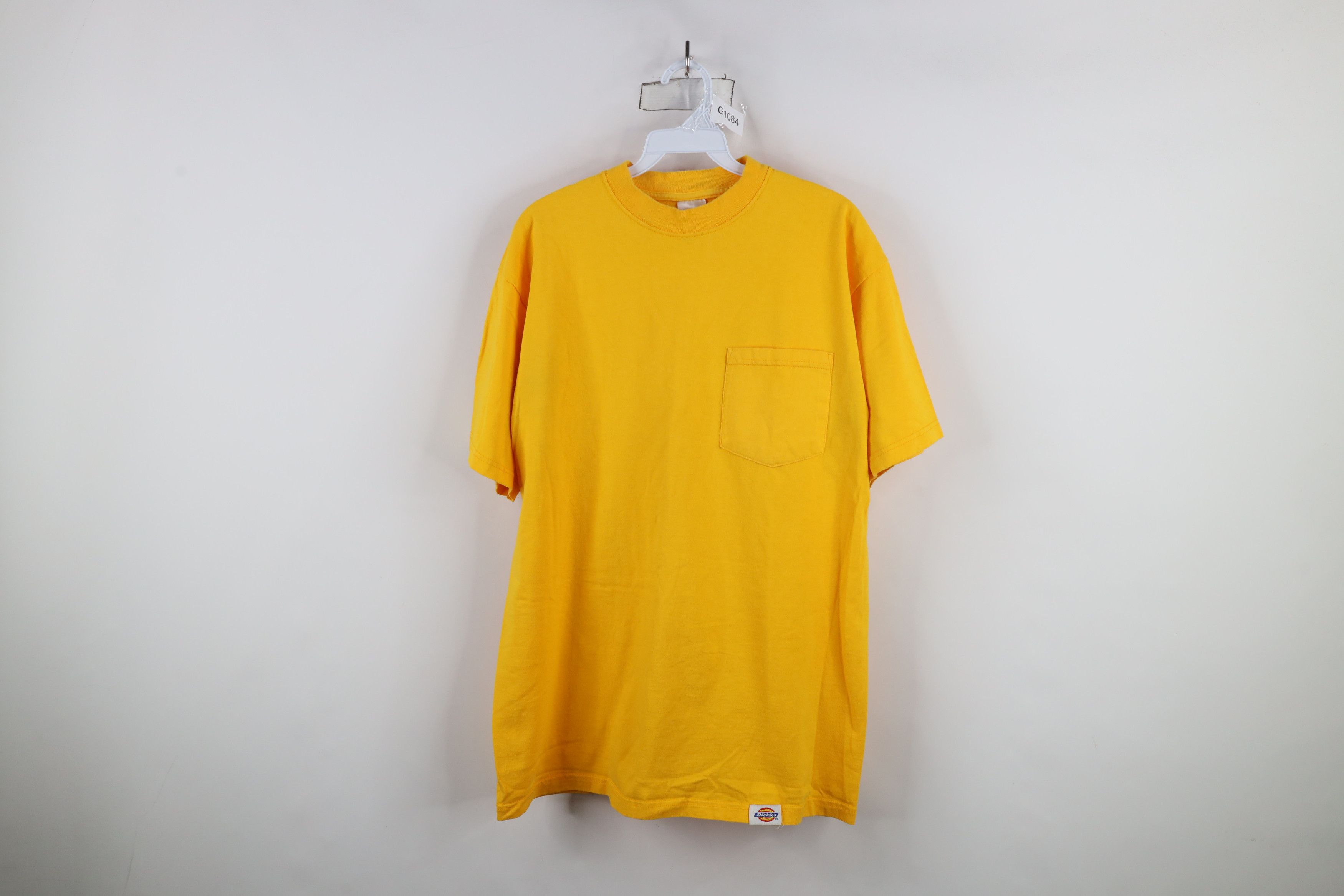 Dickies × Vintage Vintage 90s Dickies Spell Short Sleeve Pocket T-Shirt Yellow Size US L / EU 52-54 / 3 - 1 Thumbnail