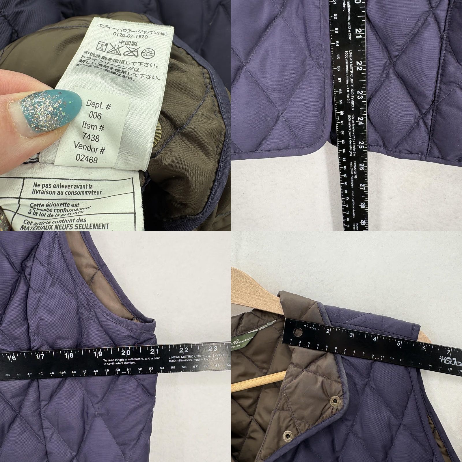 Eddie Bauer Eddie Bauer Goose Down Vest Womens Large Blue Quilted Puffer Snap Outdoor EB 550 Size L / US 10 / IT 46 - 8 Thumbnail