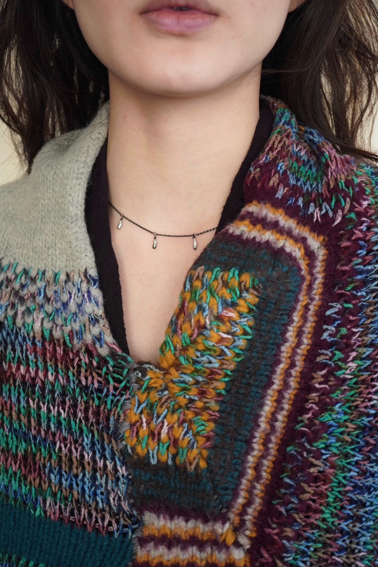 Dries Van Noten Dries Van Noten 1990s Rare Multicolor Wool V-Neck Vest Size ONE SIZE - 7 Thumbnail