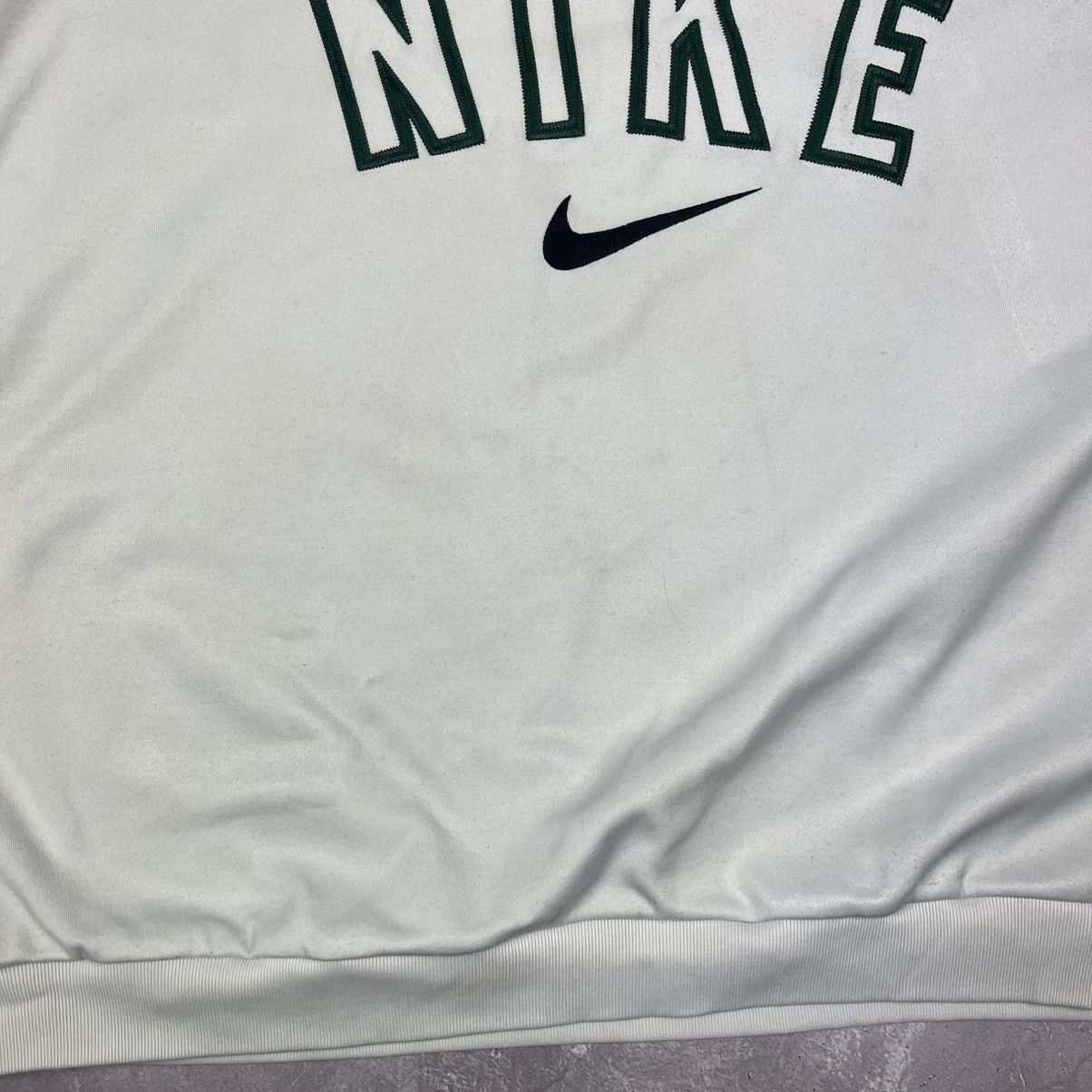 Nike Nike Vintage Embroidered Big Logo White Crewneck Sweatshirt Size US XL / EU 56 / 4 - 4 Thumbnail
