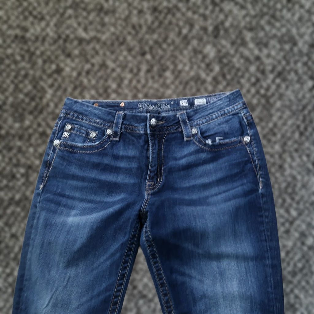 Miss Me Miss Me Denim Jeans Cropped Mid Rise 29 Blue Stretch 5-Pocket Womens Regular Size 29" - 1 Thumbnail