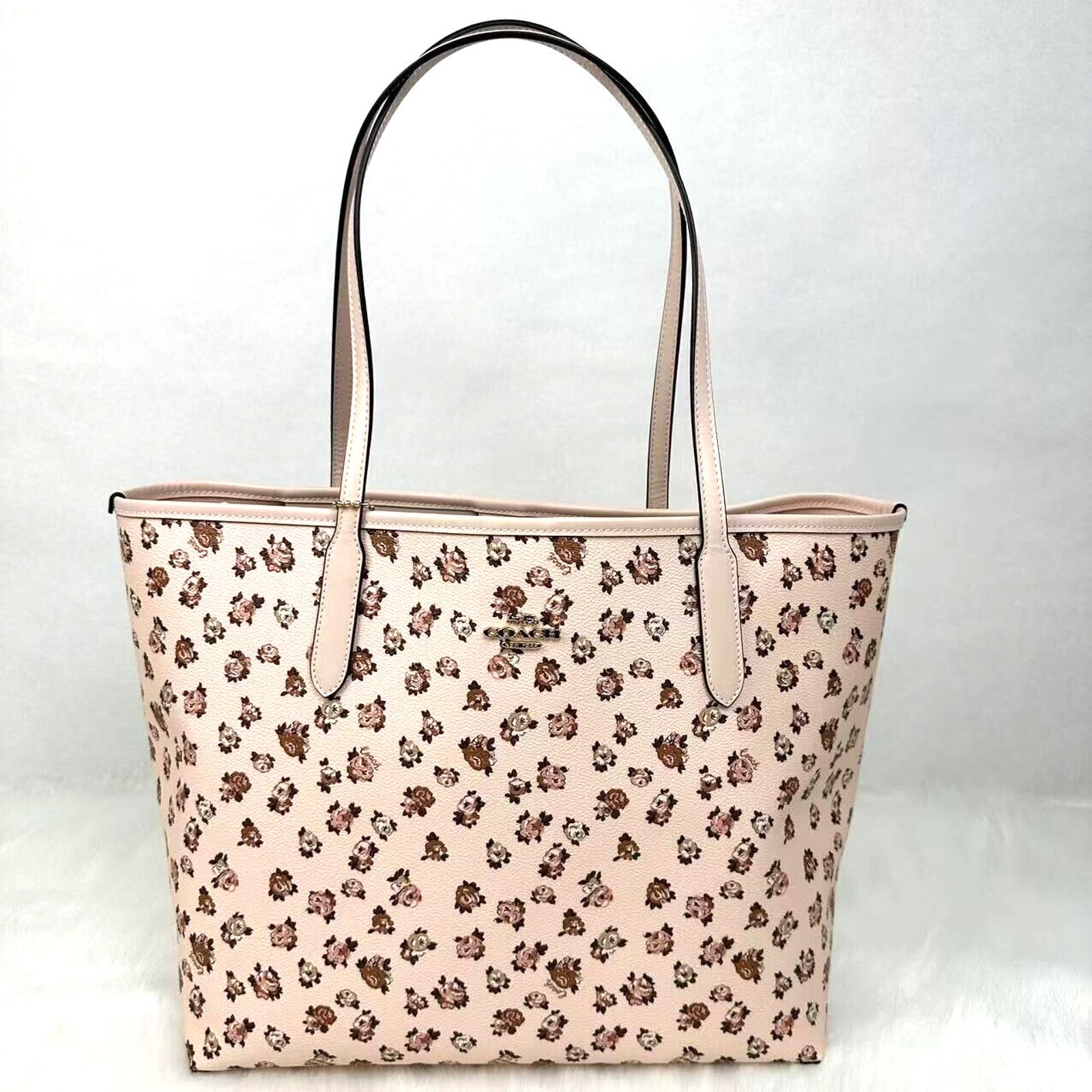 Coach City Tote Shoulder Bag Sig Canvas Rose Gold/blush NWT in Pink, Women's