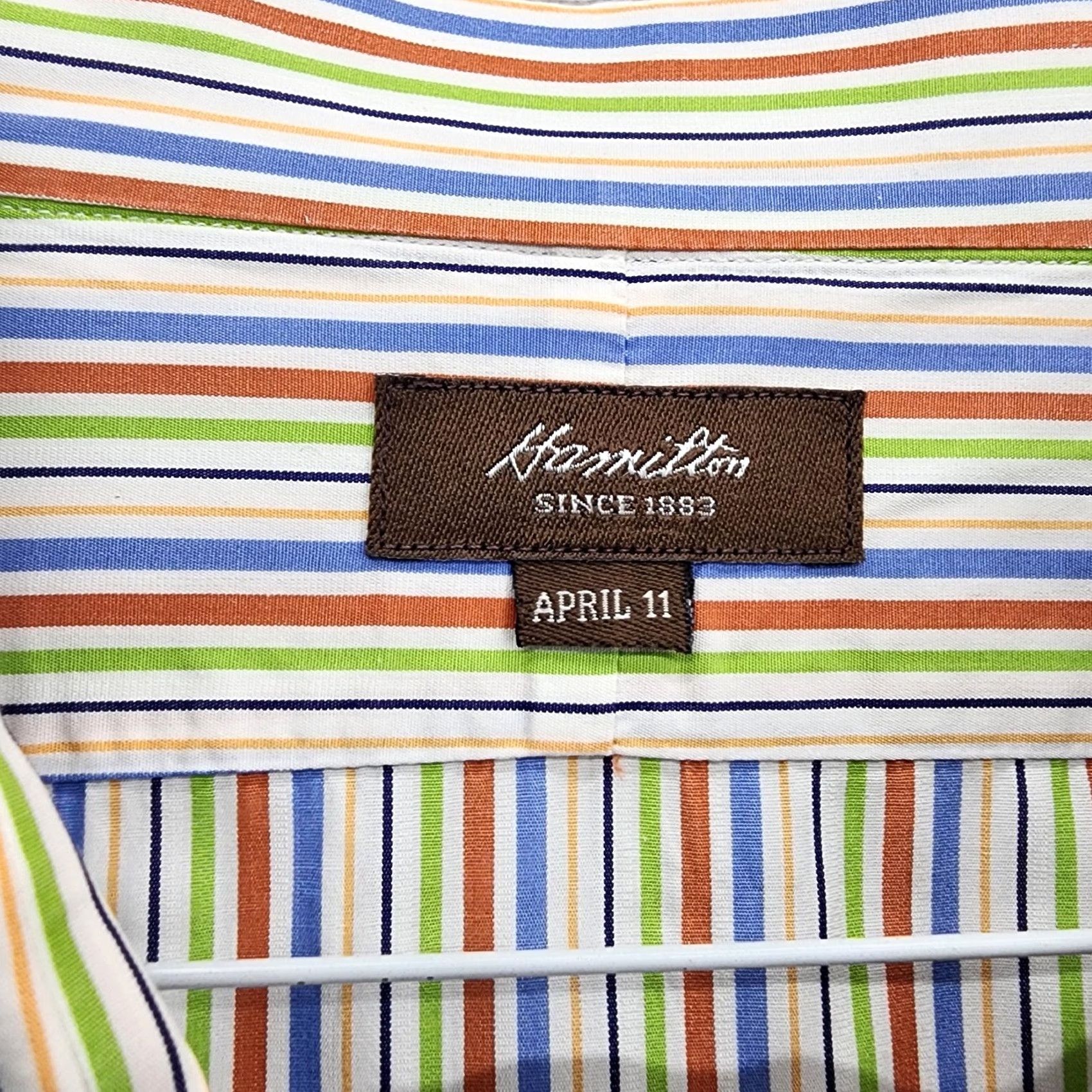 Hamilton Hamilton Shirt Co Men's Striped Long Sleeve Shirt USA 3XL Button-Down Collared Combo Breathable Casual Old? hmm Size US XXL / EU 58 / 5 - 4 Thumbnail