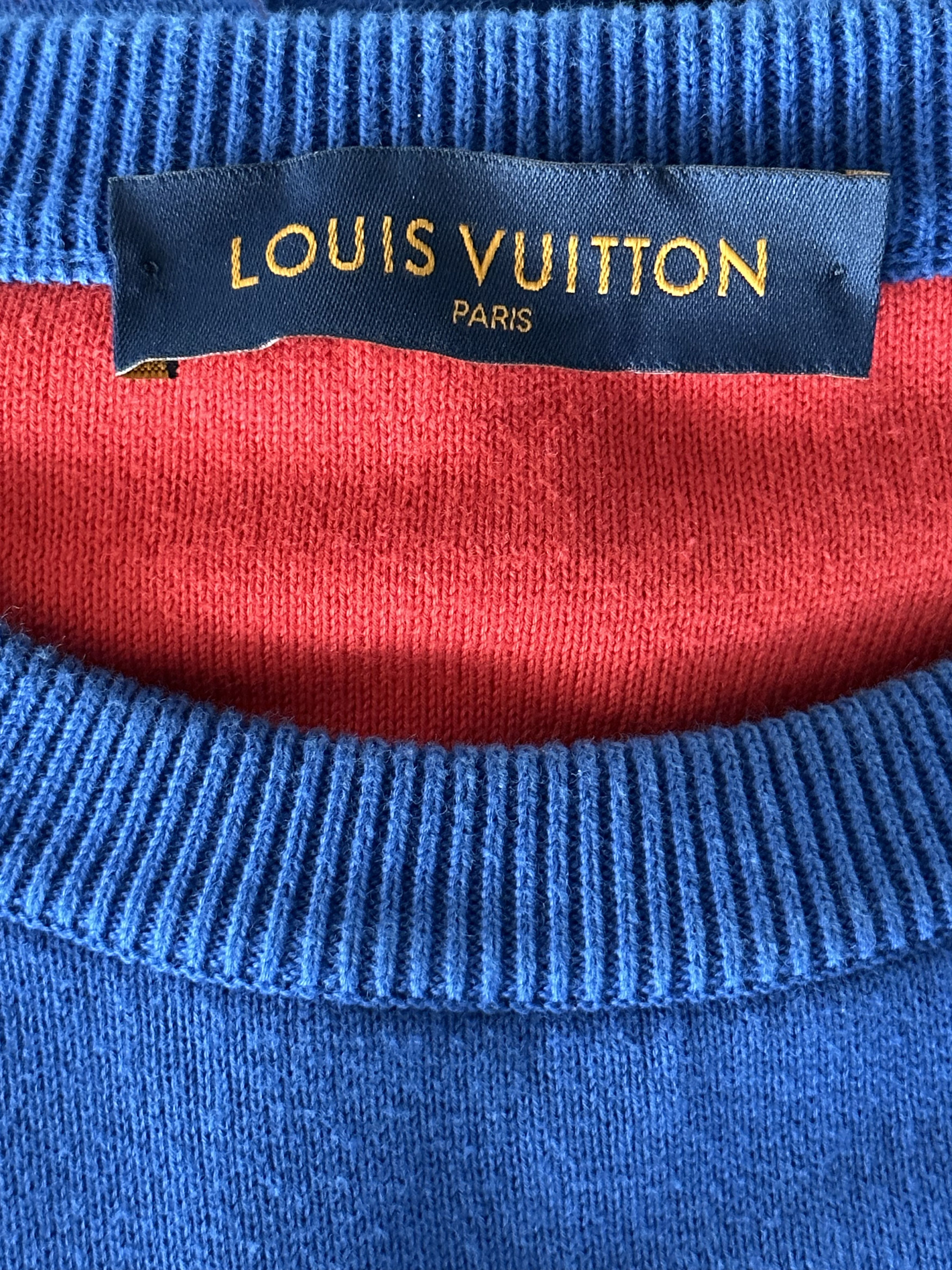 Louis Vuitton Louis Vuitton Blue & Red Monogram Gradient Sweater Size US XXL / EU 58 / 5 - 3 Thumbnail