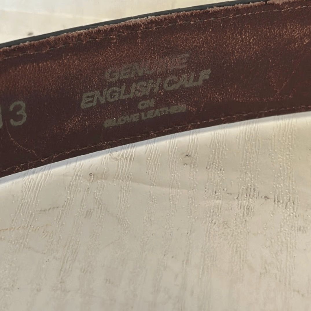 Brighton Brighton Belt Mens 40 Brown Solid Brass Buckle Leather English Calf Size 40 - 6 Thumbnail