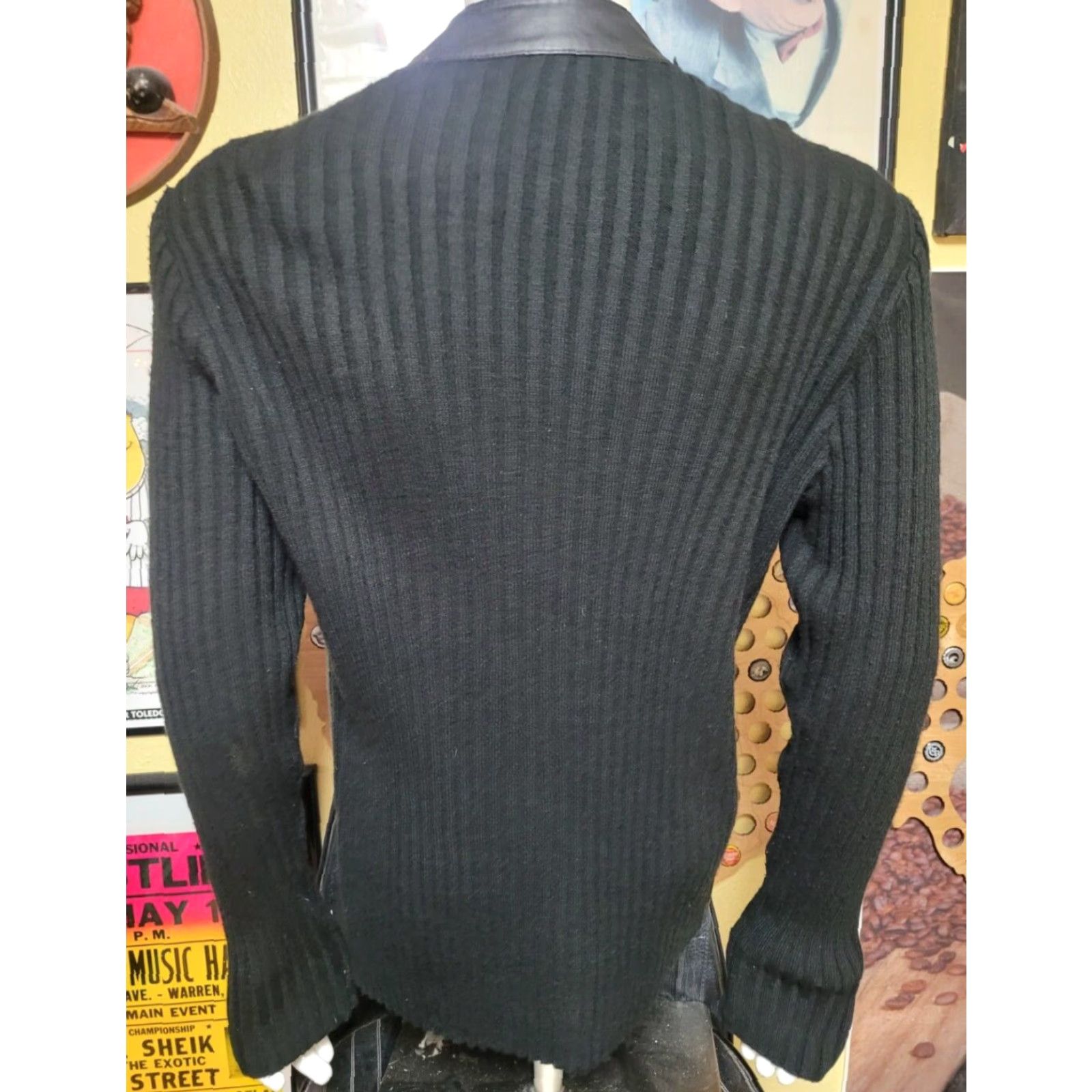 Vintage VINTAGE Grand Prix Motorcycle Jacket XL Black Napa Leather Knit Brazil 80s Full Zip Mens Rare Size US XL / EU 56 / 4 - 4 Thumbnail