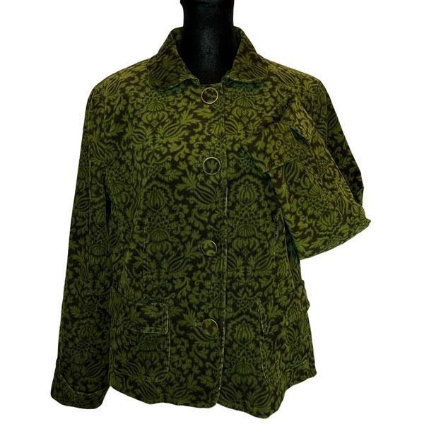 Vintage Vintage Talbots corduroy green paisley scroll jacket Size XL / US 12-14 / IT 48-50 - 2 Thumbnail