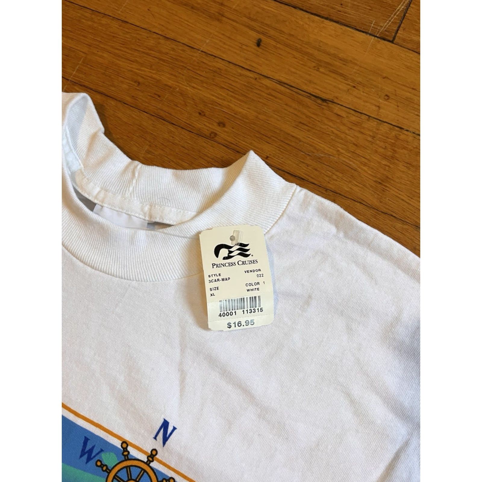 Prince VINTAGE Princess Cruises Caribbean Shirt Men’s XL White Single Stitch 90s T-Shirt Size US XL / EU 56 / 4 - 5 Thumbnail