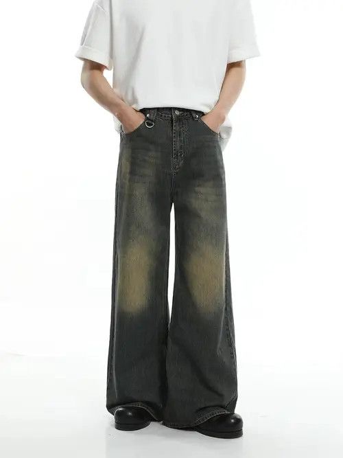 Designer × Japanese Brand × Vintage Vintage Straight Wide Leg Blue Jeans Size US 31 - 1 Thumbnail