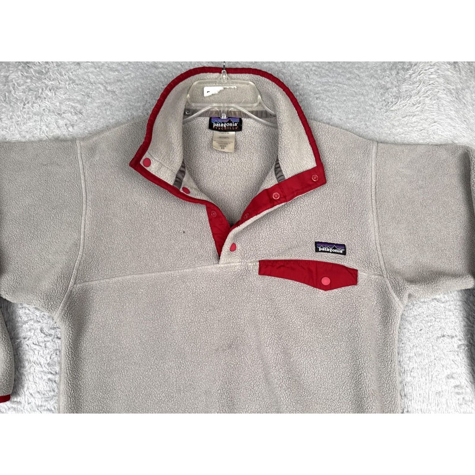 Patagonia Patagonia Sweater Mens XS Gray Fleece Snap T Pullover Chest Pocket Red Trim Size US XS / EU 42 / 0 - 4 Thumbnail