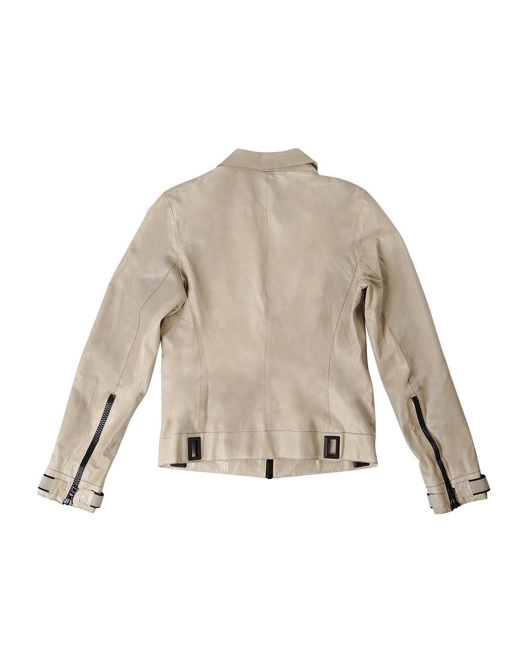 Armani Archive Asymmetrical Snap-Button Leather Jacket