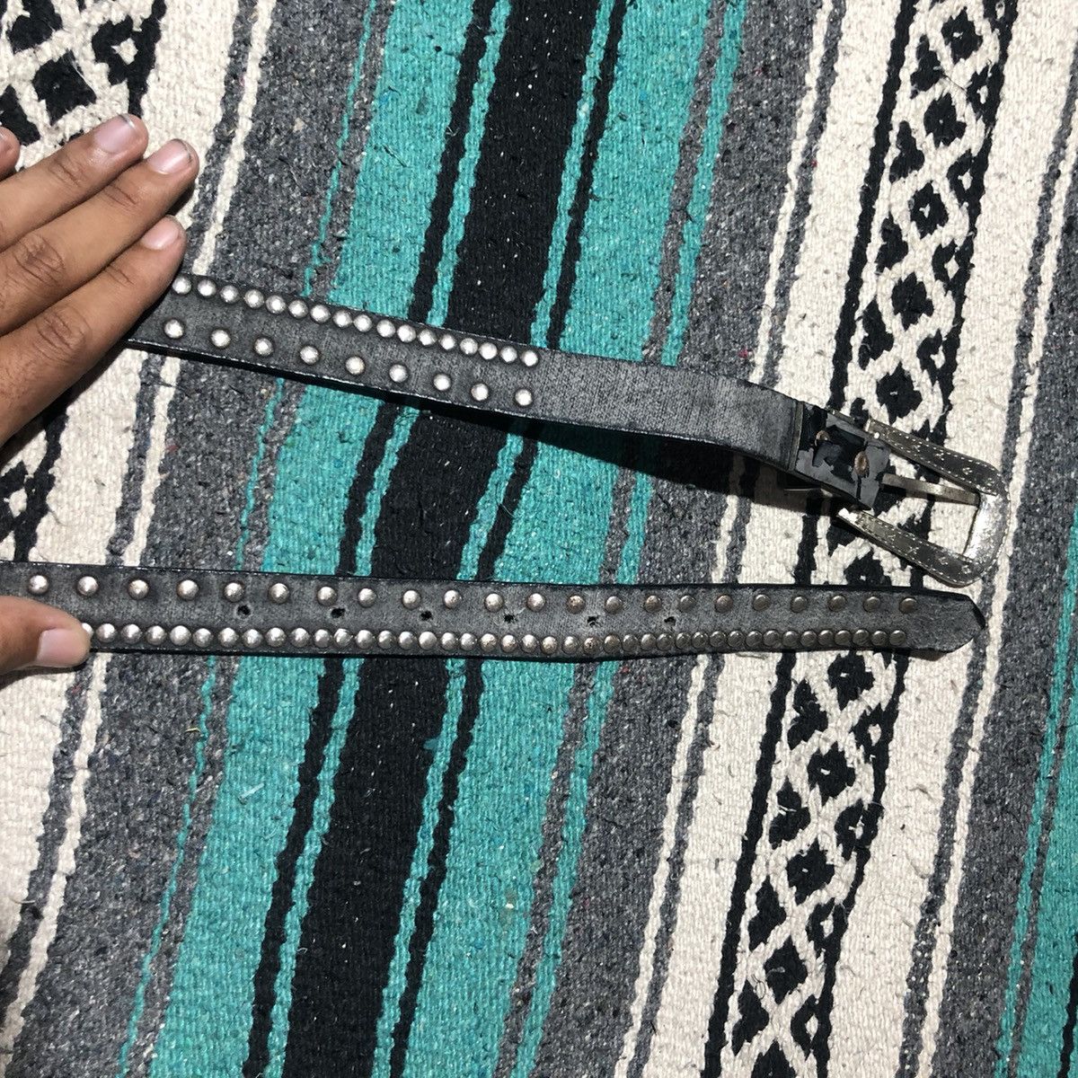 If Six Was Nine Unknown - Crystal Emerald Studded Belts Size ONE SIZE - 6 Thumbnail