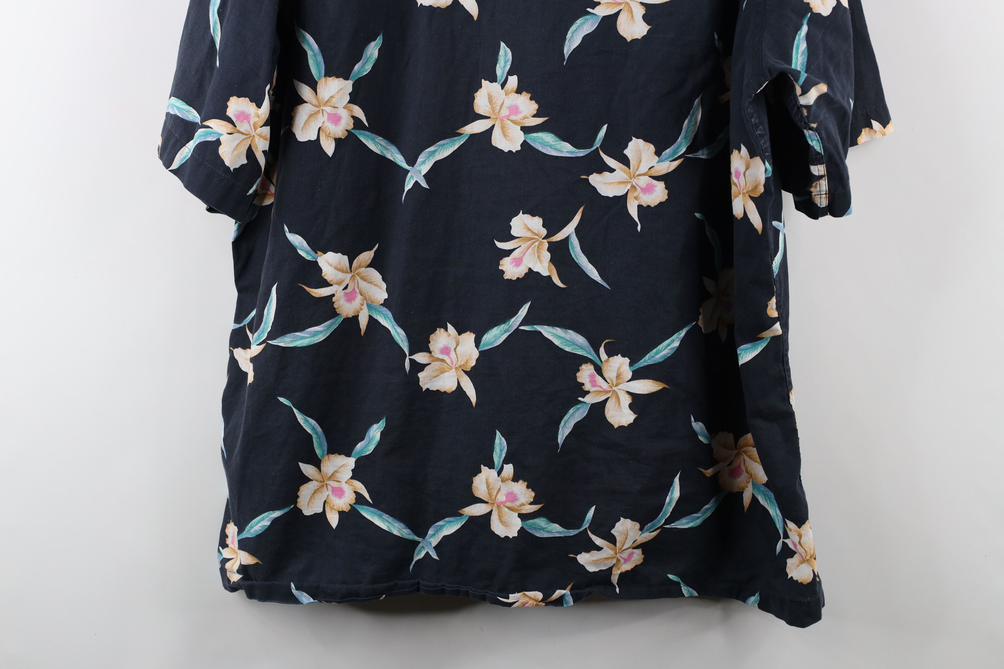 Lands' End × Vintage Vintage 90s Lands End Flower Camp Collar Button Shirt USA Size US XL / EU 56 / 4 - 14 Thumbnail