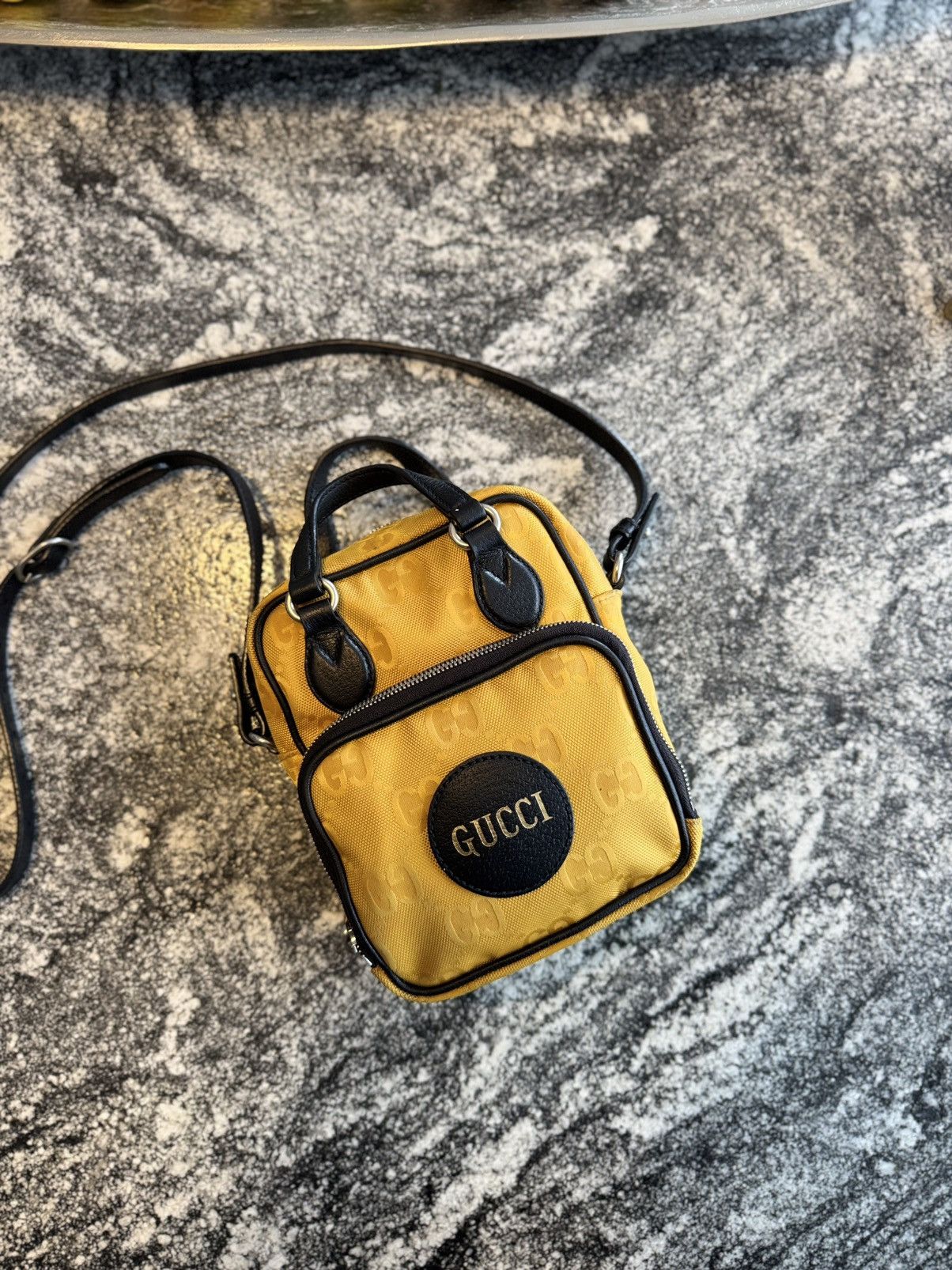 Gucci GUCCI Yellow GG Eco Black Leather Off The Grid Messenger Size ONE SIZE - 3 Thumbnail