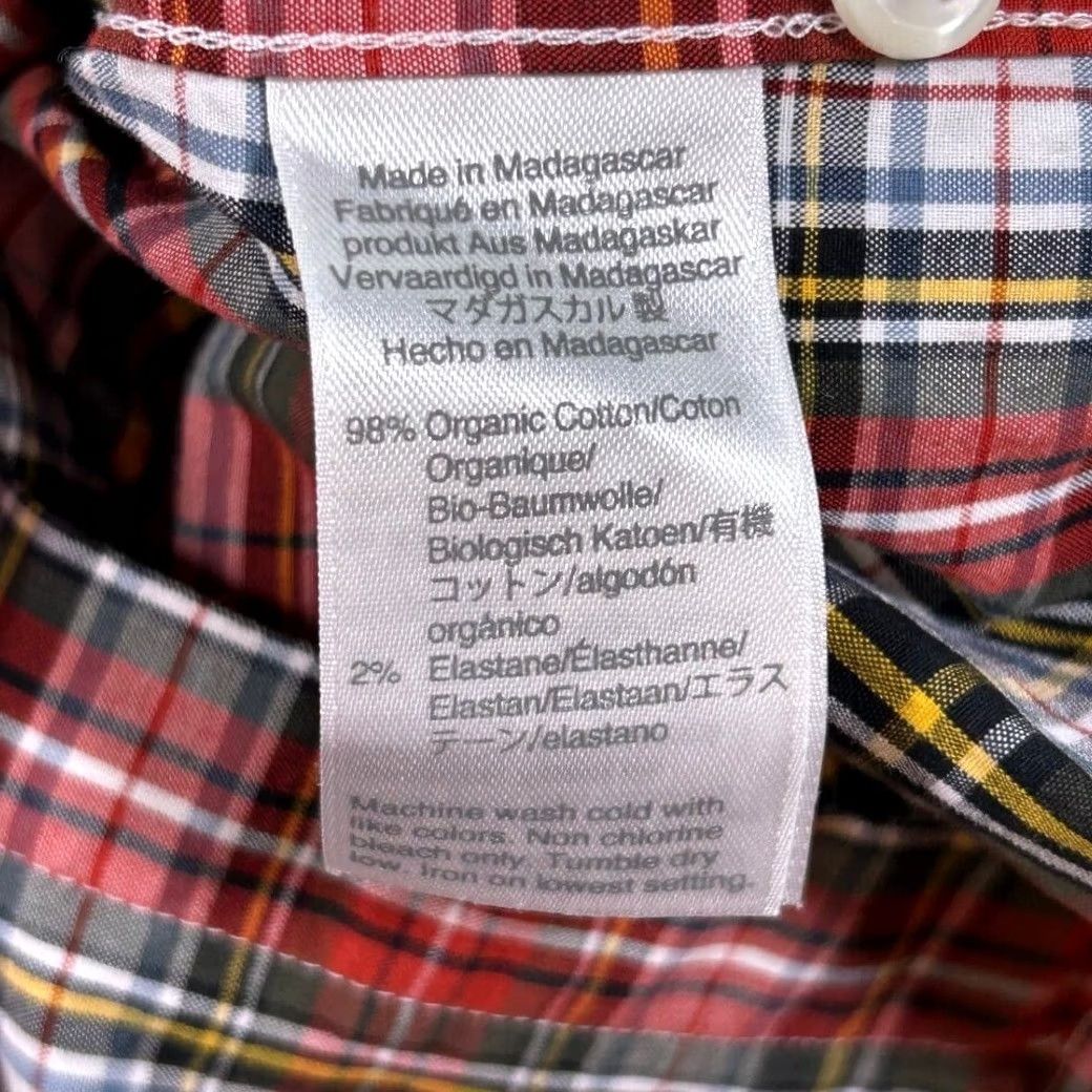 J.Crew J.CREW Shirt Mens XS Red Slim Secret Wash Stretch Organic Cotton Plaid Size US XS / EU 42 / 0 - 6 Thumbnail