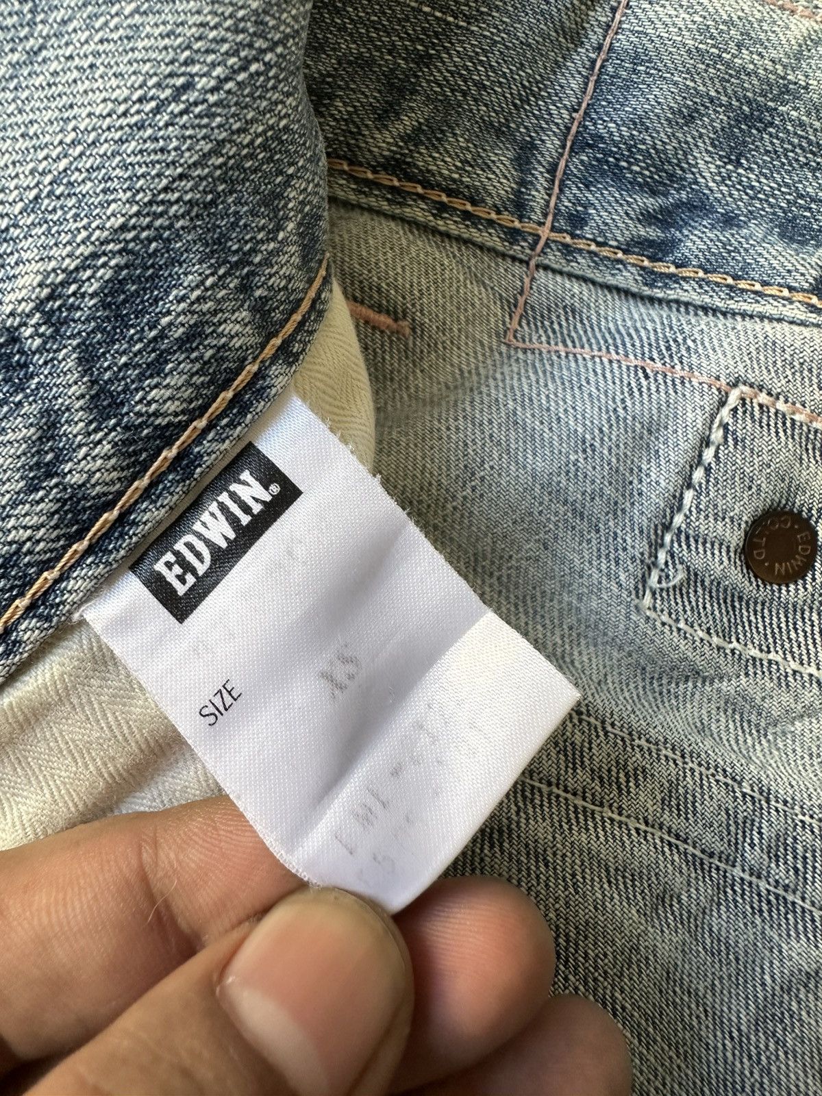 Edwin FLARE Edwin Blue Trip 503 Buckle Back Faded Distressed Denim Size US 28 / EU 44 - 20 Thumbnail