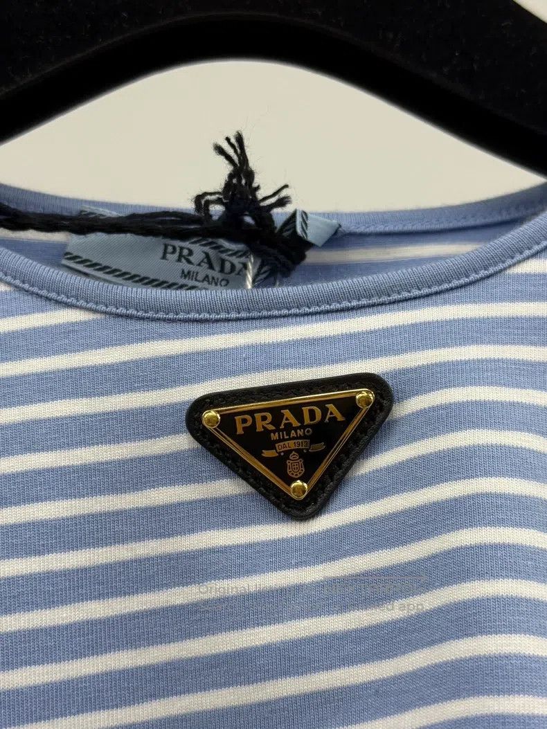 Prada Prada Blue and white striped long sleeves Size S / US 4 / IT 40 - 2 Thumbnail