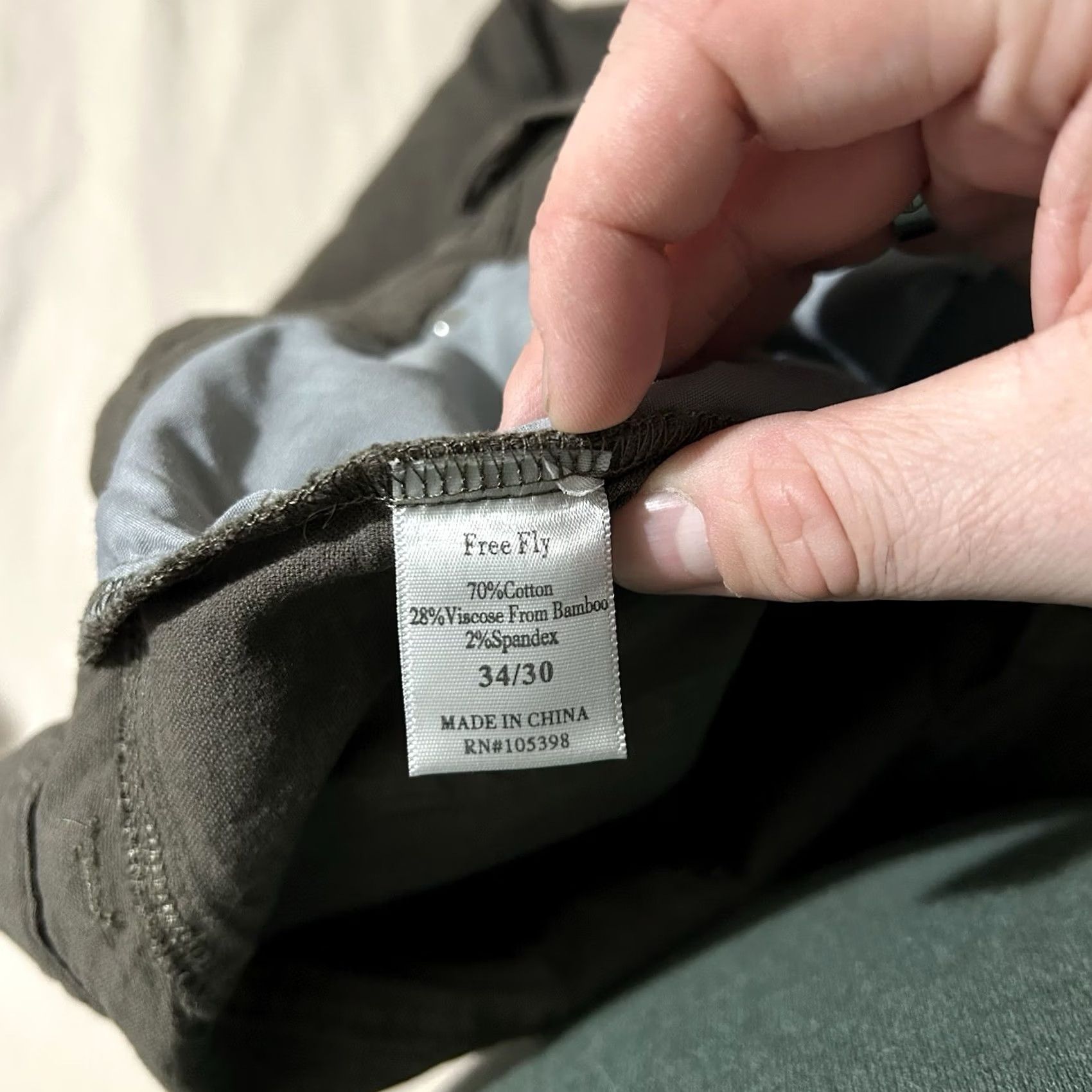 Vintage Free Fly Pants Dress Pants Bamboo Stretch Men 34x30 Green Dark Green 34 Regular Men’s Size US 34 / EU 50 - 5 Thumbnail