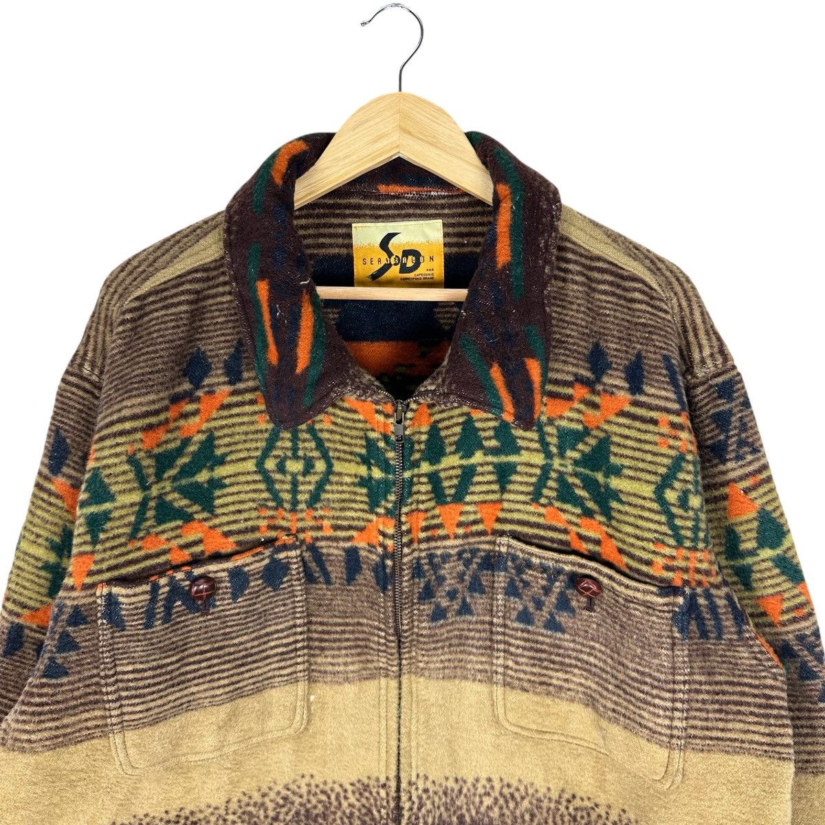 Native SEA DRAGON NAVAJO WOOL JACKET LIKE PENDLETON Size US L / EU 52-54 / 3 - 3 Thumbnail