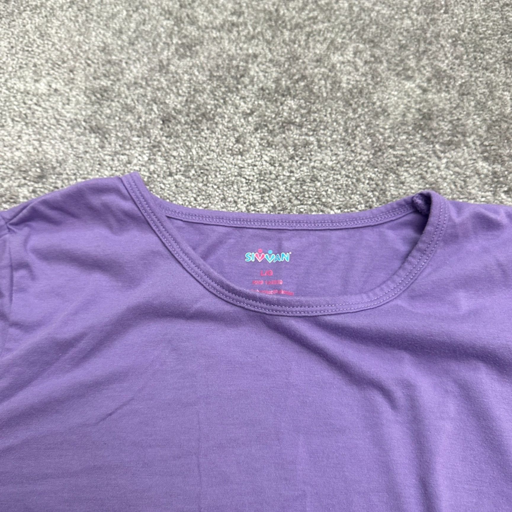 Vintage Sivvan Basic Crew T-Shirt Womens Large Purple Lavender Long Sleeve Casual Tee Size L / US 10 / IT 46 - 4 Thumbnail