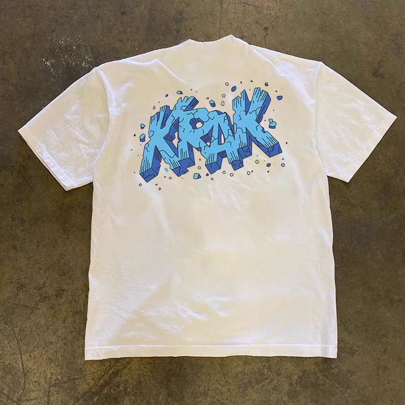 Japanese Brand White Loose Graffiti Print Short Sleeve T-Shirt Size US M / EU 48-50 / 2 - 1 Thumbnail