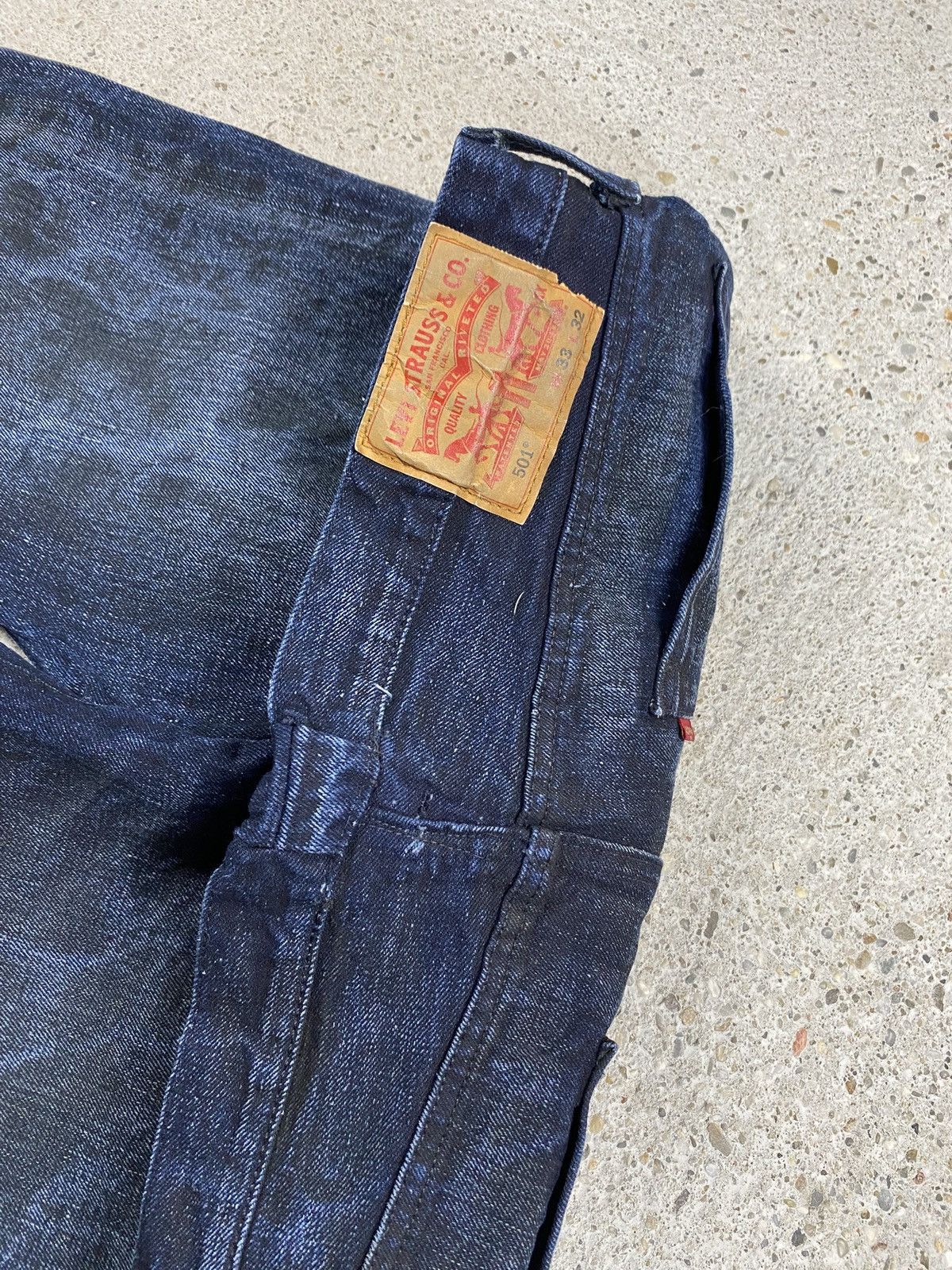 Levi's Denim jeans vintage deep navy indigo washed bleached Size US 30 / EU 46 - 8 Thumbnail