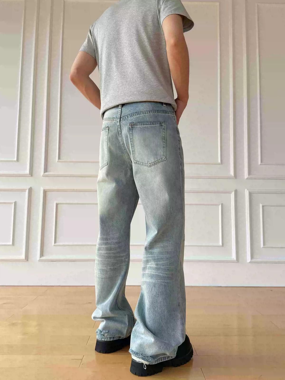 Vintage Whiskered Wide Leg Jeans Size US 32 / EU 48 - 5 Thumbnail