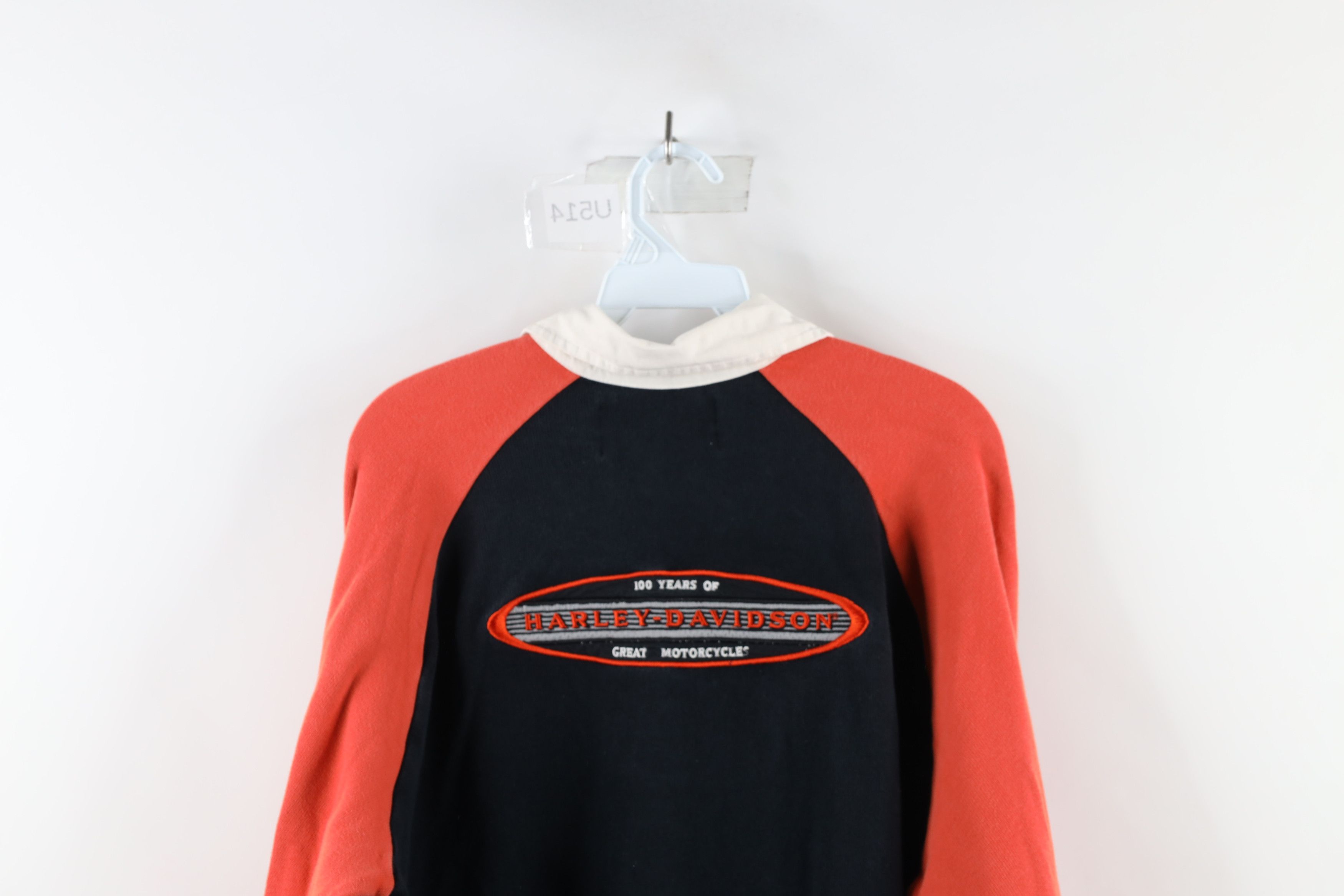 Harley Davidson × Vintage Vintage Y2K 2003 Harley Davidson Knit Long Sleeve Rugby Polo Size US L / EU 52-54 / 3 - 9 Thumbnail