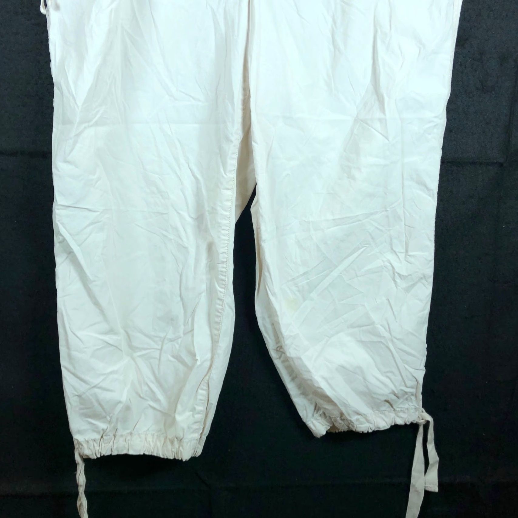 Ann Taylor VINTAGE Ann Taylor LOFT Womens Pants Tan High Rise Drawstring Capri 100% Cotton 14 Size 36" / US 14 / IT 50 - 3 Thumbnail