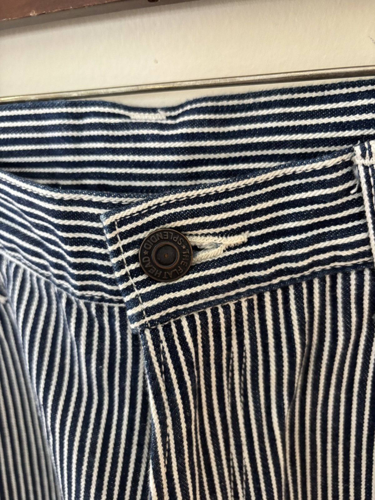 The Flat Head Union Made Hickory Stripe Jeans Size 30 PN-07W Japan Size US 31 - 4 Thumbnail
