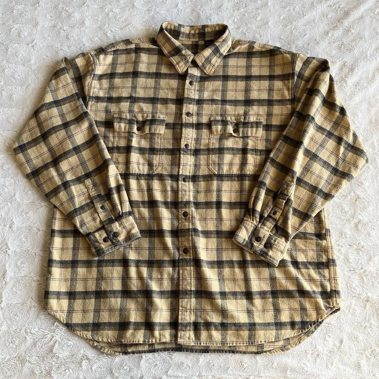 Izod Vintage Izod Flannel Shirt Mens XL Yellow Madras Check Flap Size US XL / EU 56 / 4 - 1 Thumbnail
