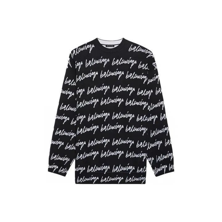 Balenciaga Logo Knit Pullover Sweater for Men 0079-2507