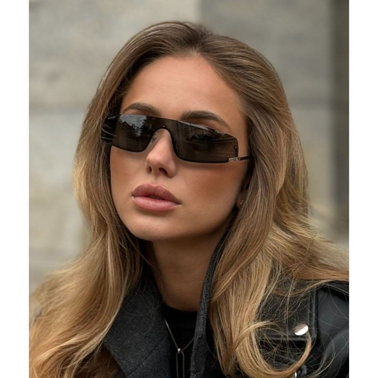 Gucci NEW GUCCI SUNGLASSES GG1561S 001 SILVER SHIELD UNISEX GUCCI Size ONE SIZE - 2 Thumbnail