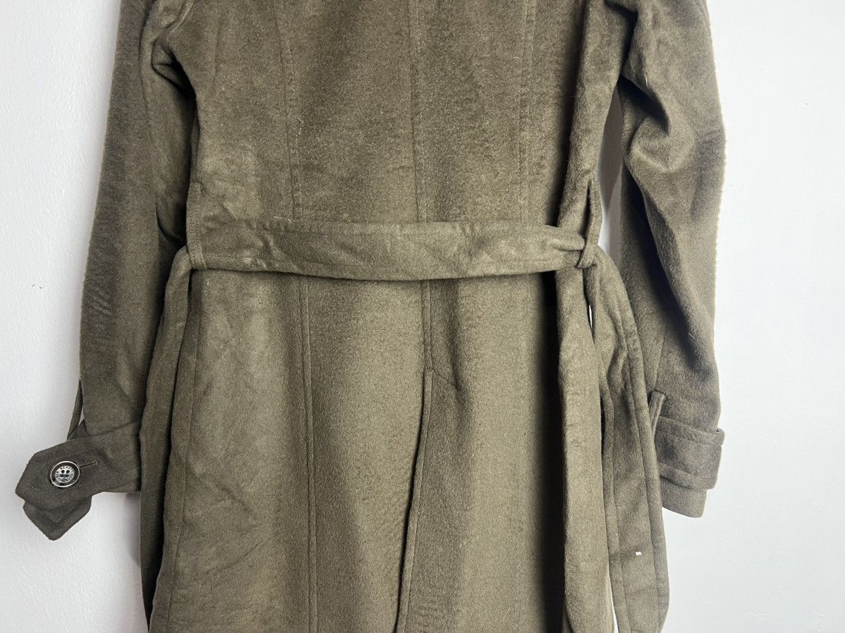 Japanese Brand Ozoc Double Breasted Faux Fur Olive Green Trench Coat Size US S / EU 44-46 / 1 - 9 Thumbnail