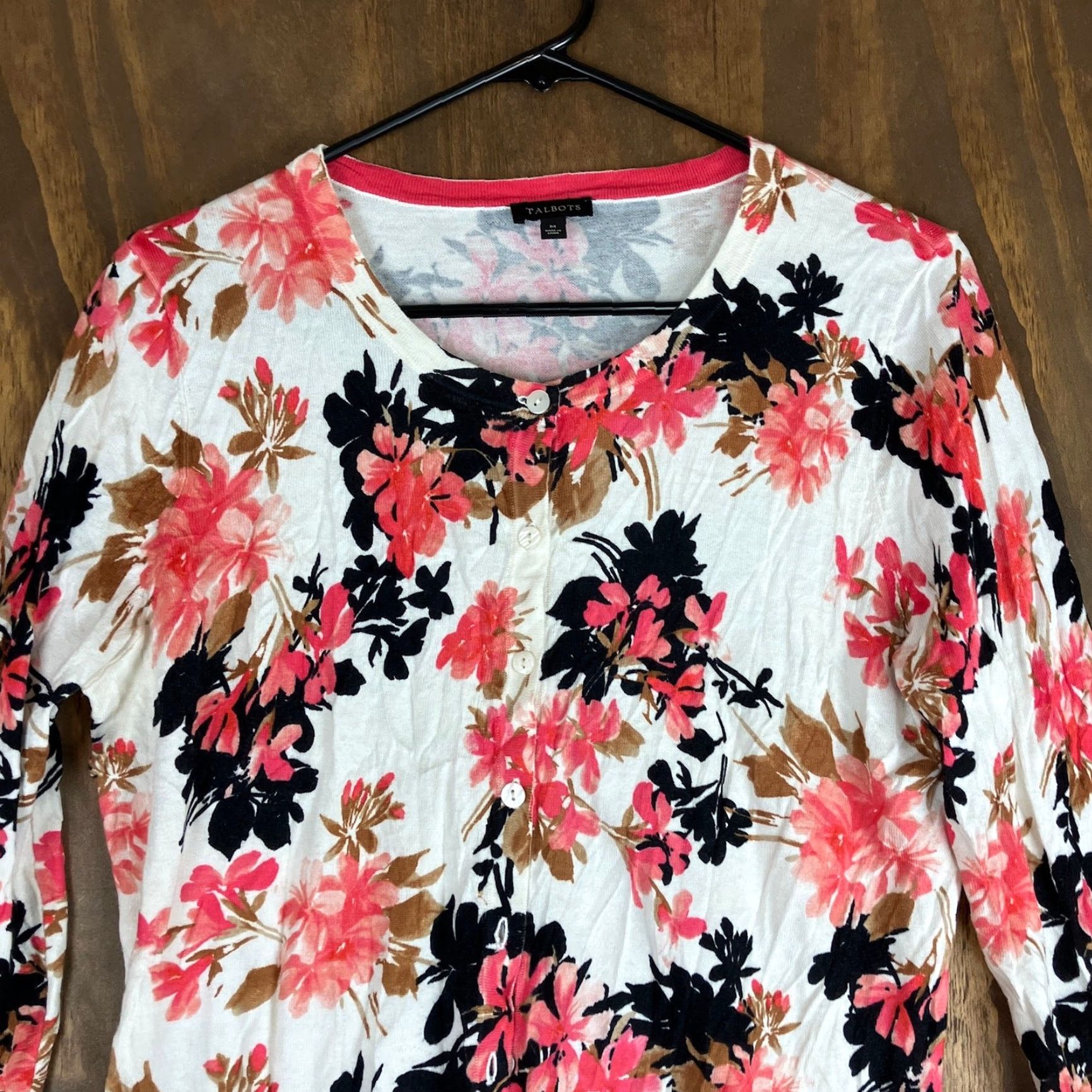 Banana Republic Talbots Womens Cardigan Sweater Multicolored Floral Button Down Cotton Blend M Size M / US 6-8 / IT 42-44 - 2 Thumbnail