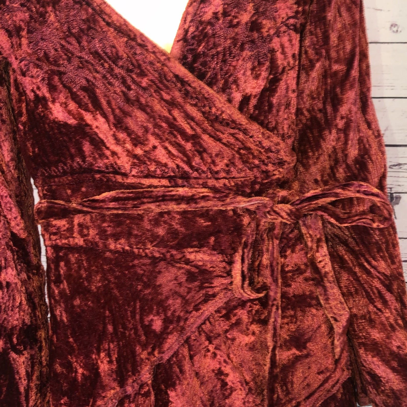 Vintage Vtg Kaush Collections Crushed Velvet wrap high low top med Size M / US 6-8 / IT 42-44 - 8 Thumbnail