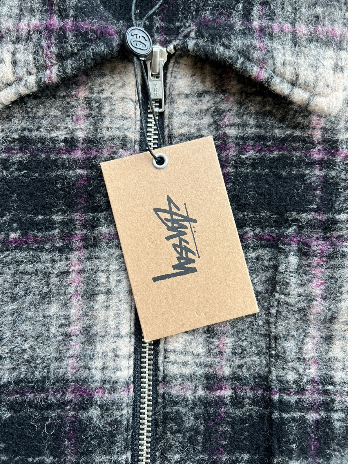 Stussy Stussy Wool Plaid Zip Shirt Jacket Lilac Size US L / EU 52-54 / 3 - 7 Thumbnail