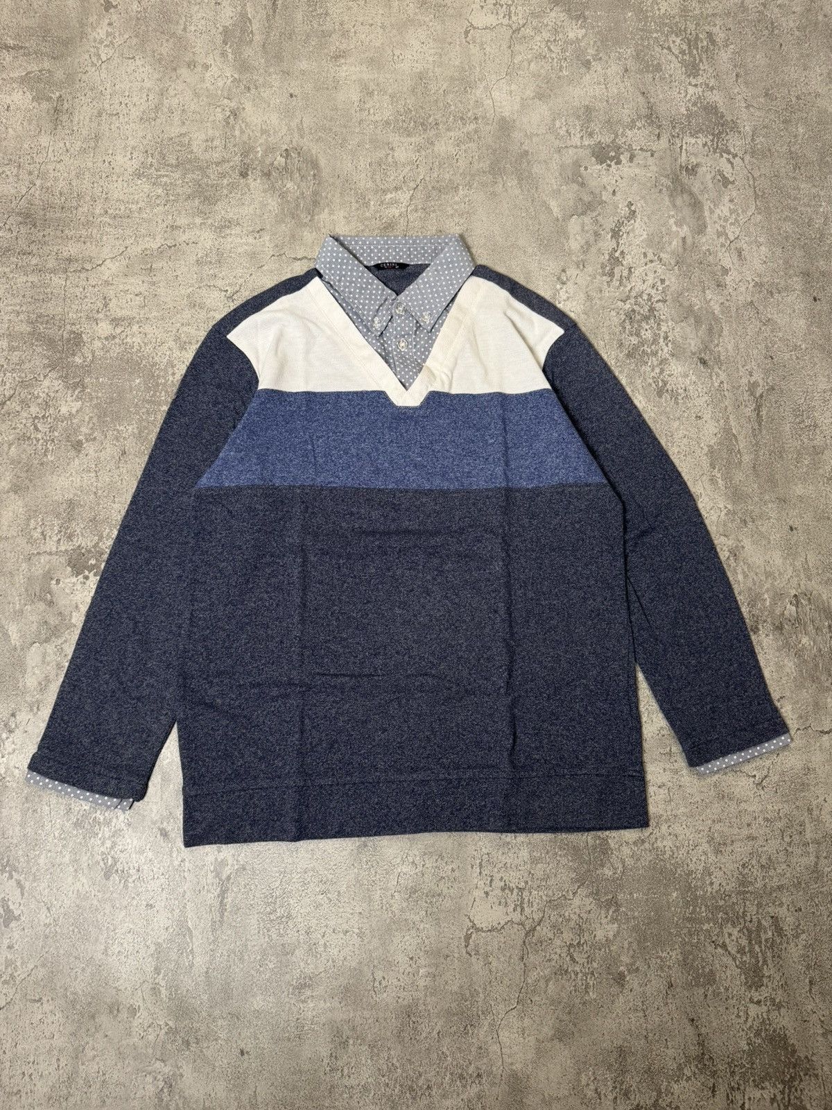 Japanese Brand CERINI BY PAT DOUBLE LAYER STRIPED LONGSLEEVE Size US M / EU 48-50 / 2 - 1 Thumbnail