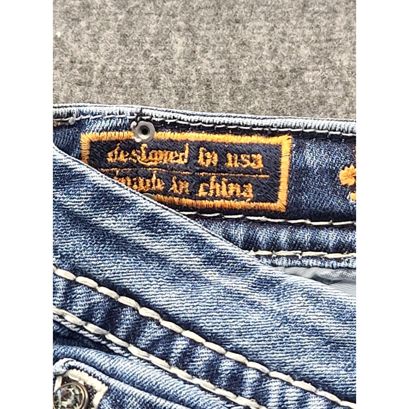 Vintage Rock Revival Jeans Womens 28x29 Ella Regular Fit Easy Bootcut Mid Rise Stretch Denim Blue 5-Pocket Designer Western Y2K Womens Size 28" / US 6 / IT 42 - 4 Thumbnail