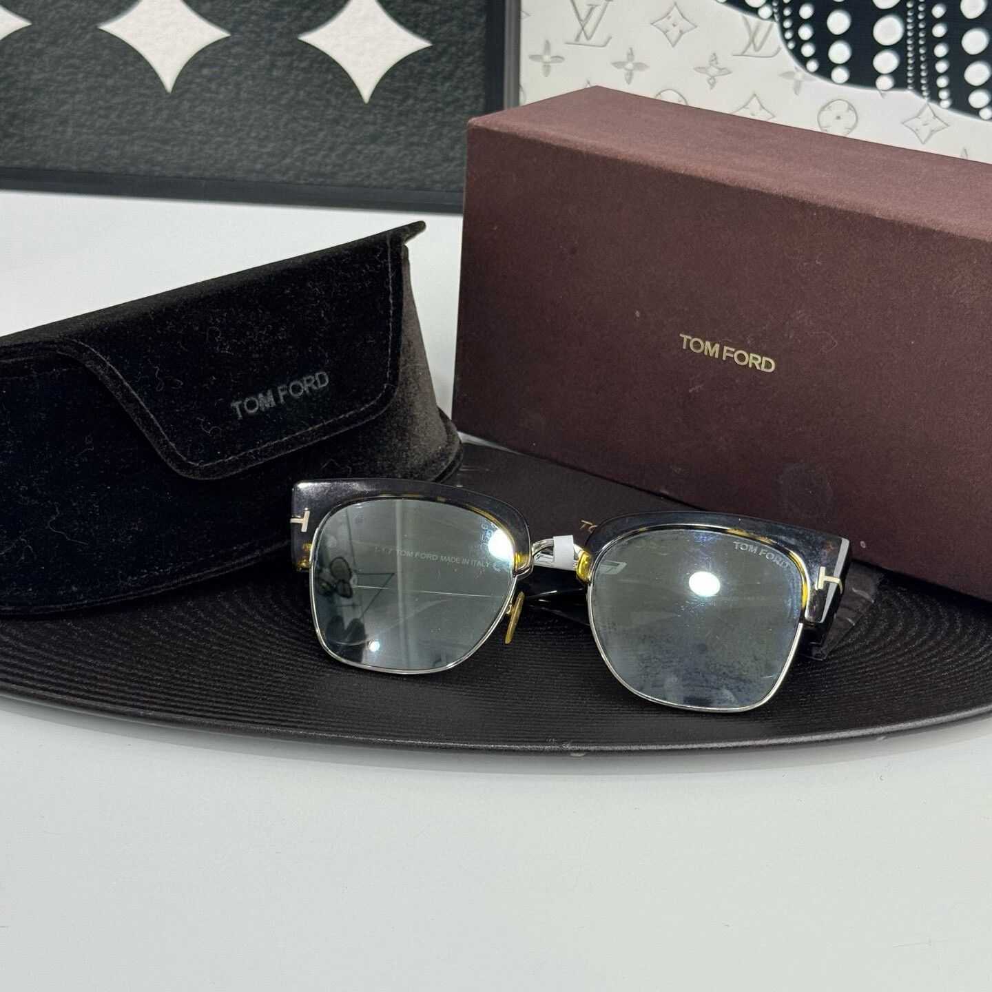 TomFord Half-Frame Browline Sunglasses