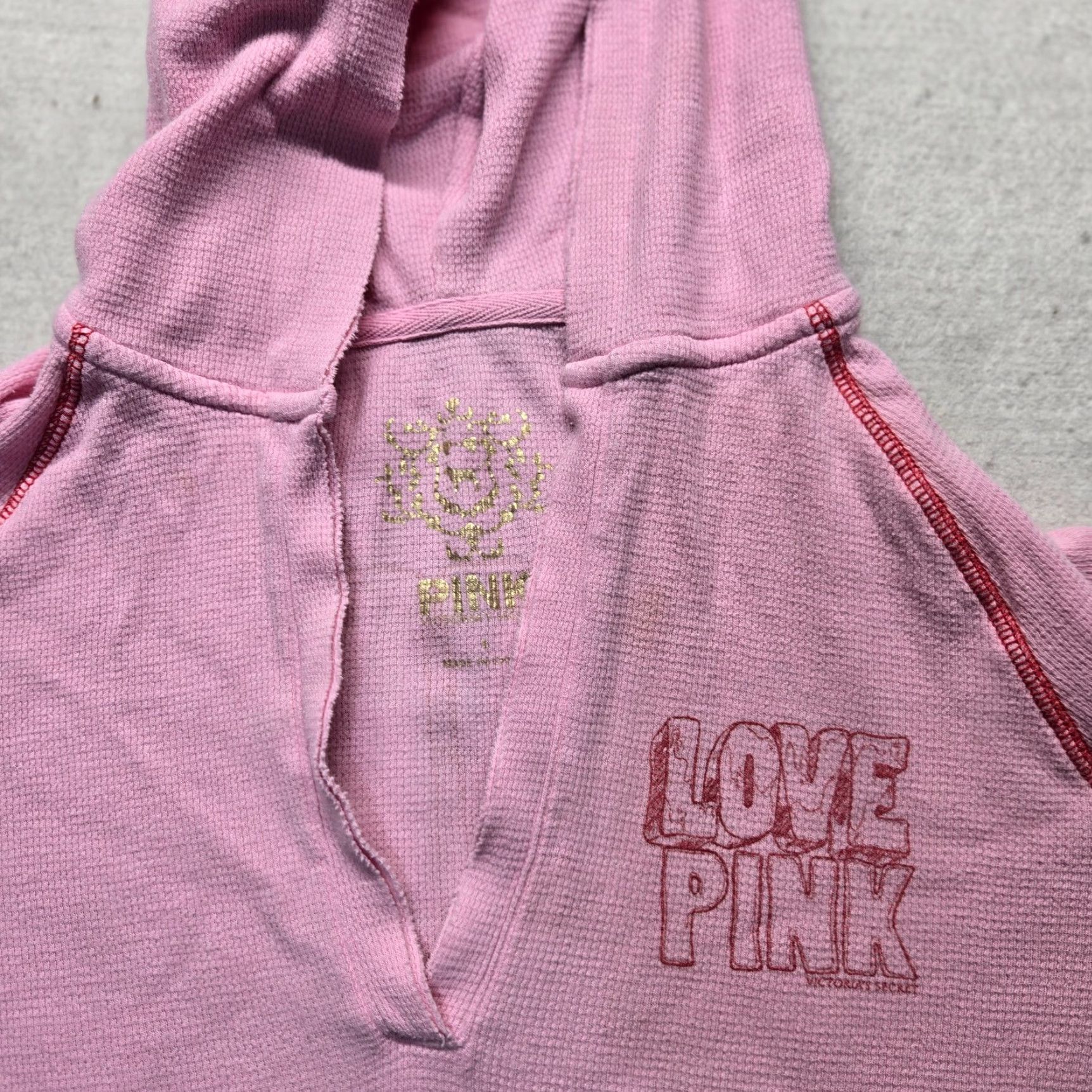 Pinko Pink Hoodie Women's Small S Lightweight Waffle Knit Pullover Sweater Chill Out Casual Activewear PINK Fabric Cotton Blend 55% Cotton 45% Polyester Size S / US 4 / IT 40 - 3 Thumbnail