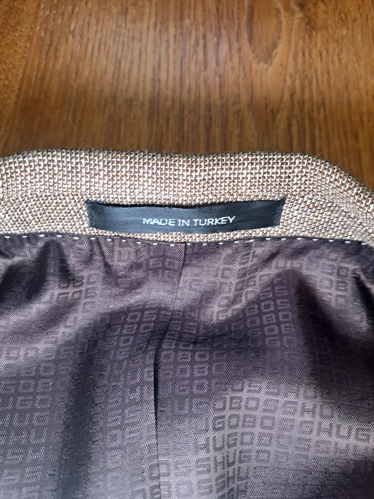 Hugo Boss Hugo Boss Sport Coat Mens 42L Brown Nailhead Wool Linen Size 42L - 6 Thumbnail
