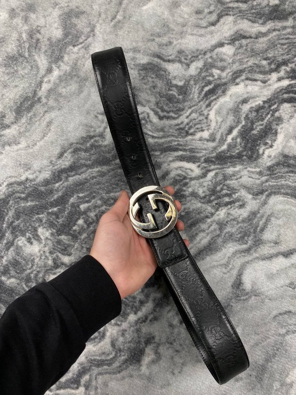 Gucci Gucci Monogram GG Big Logo Leather Belt Size ONE SIZE - 2 Thumbnail