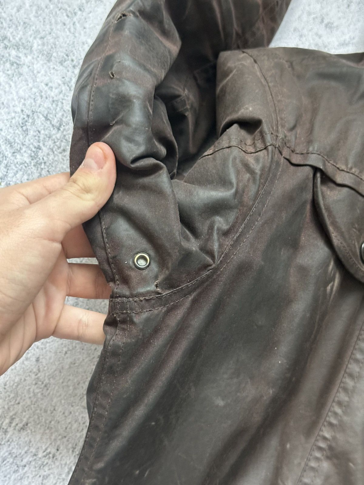 Barbour Vintage Wax Barbour Zip Jacket Distressed Fit Brown Size L / US 10 / IT 46 - 18 Thumbnail