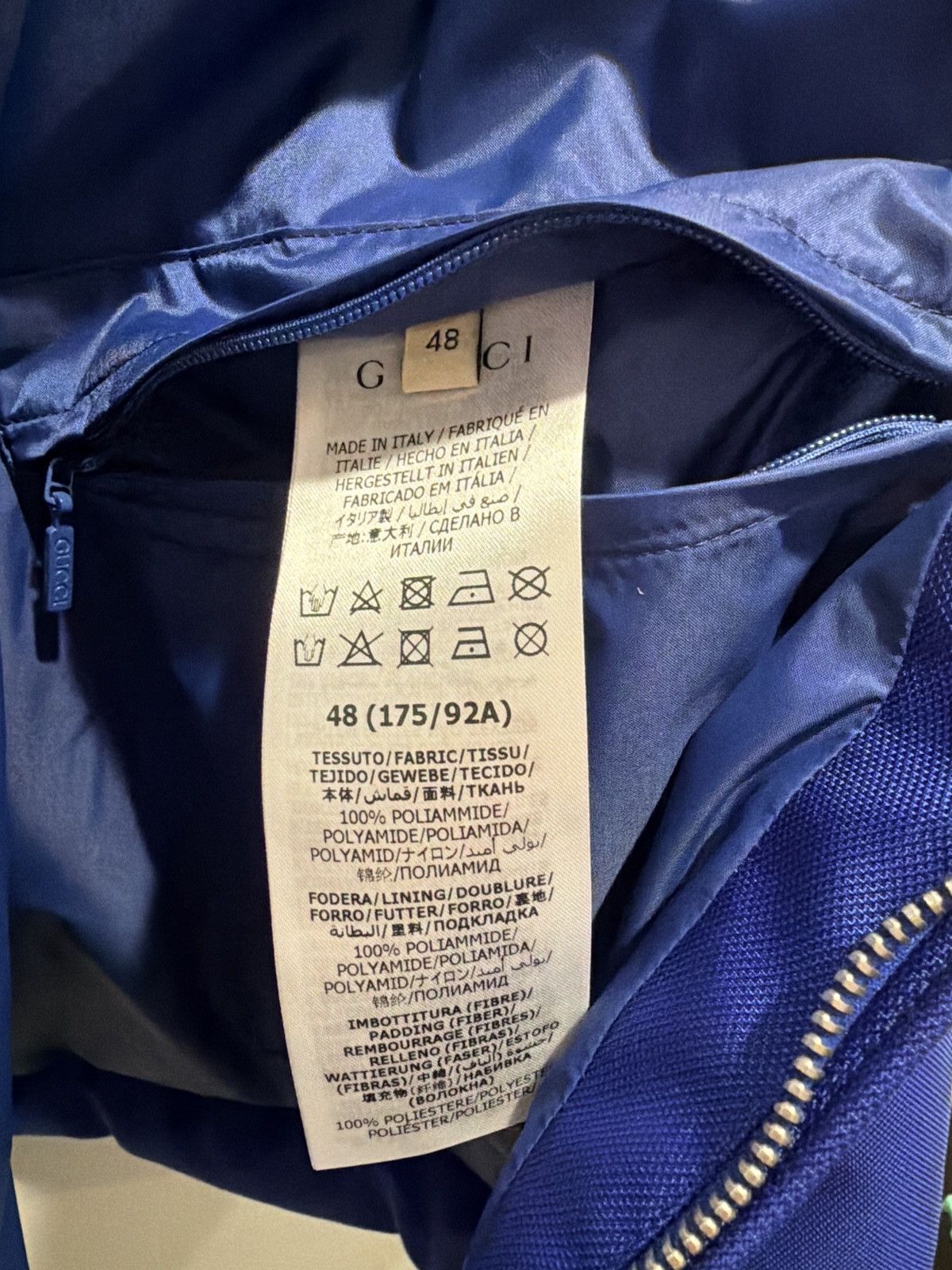 Gucci “Gucci Blue Web Stripe Hooded Jacket / Windbreaker – New” Size US M / EU 48-50 / 2 - 11 Thumbnail