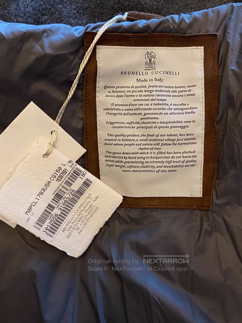 Brunello Cucinelli Brunello Cucinelli Real leather down jacket, Hungarian gra Size US L / EU 52-54 / 3 - 7 Thumbnail