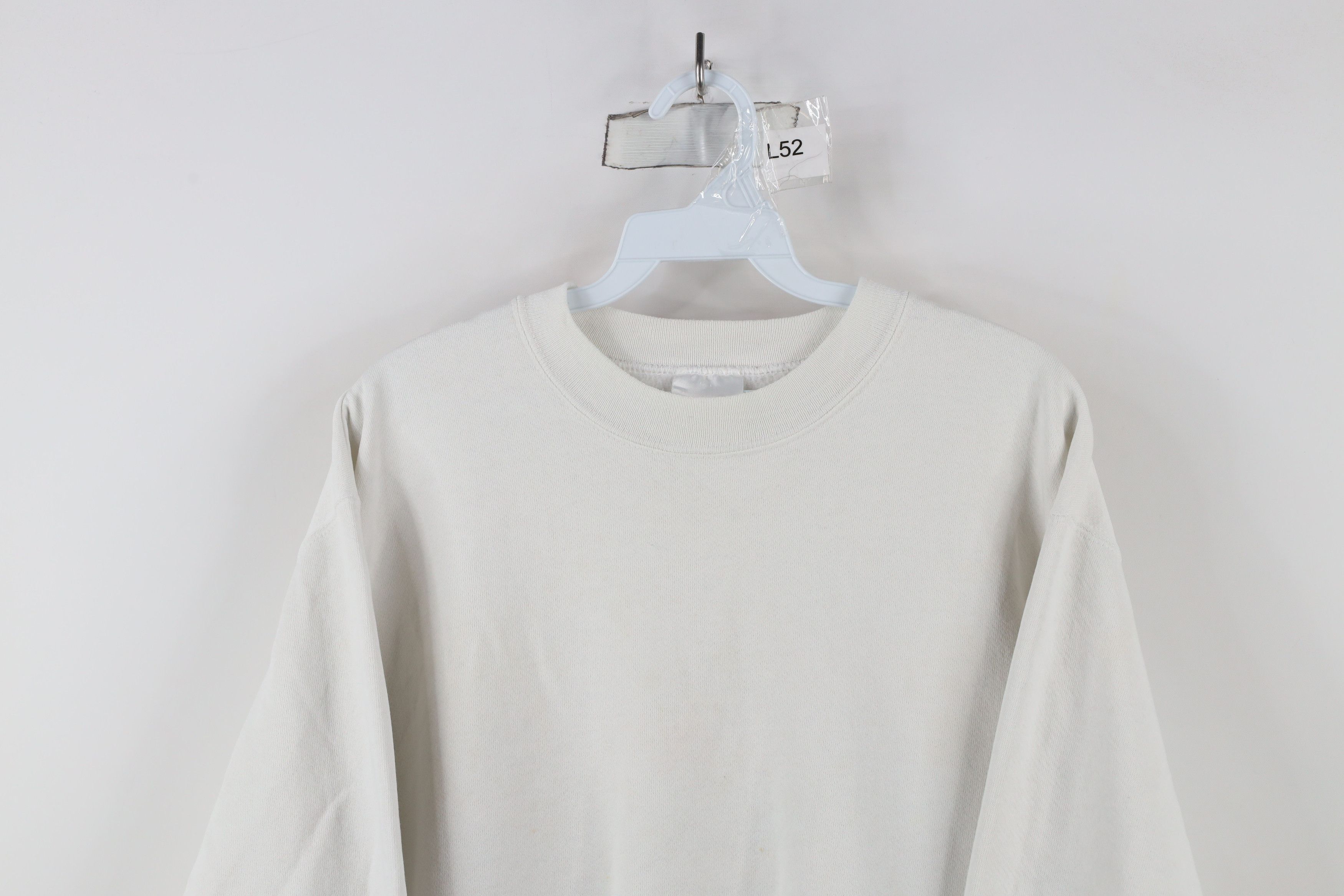 Vintage Vintage 90s Streetwear Blank Crewneck Sweatshirt White Size XL / US 12-14 / IT 48-50 - 2 Thumbnail