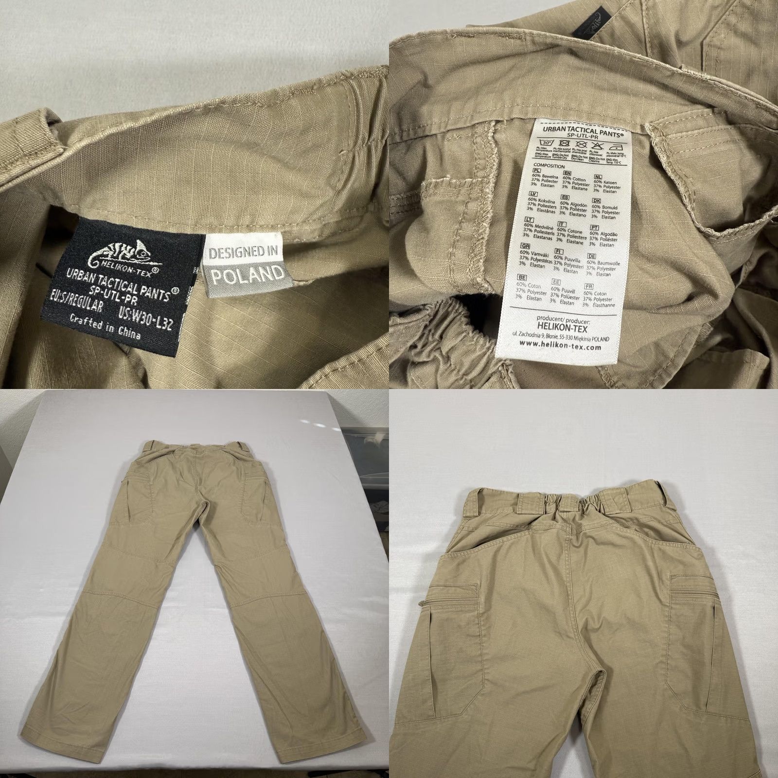 Doublet Helikon-Tex Urban Tactical Pants Cargo Men 30x32 Beige Casual Workwear Zip Front Crew/Spider? Size US 30 / EU 46 - 9 Thumbnail