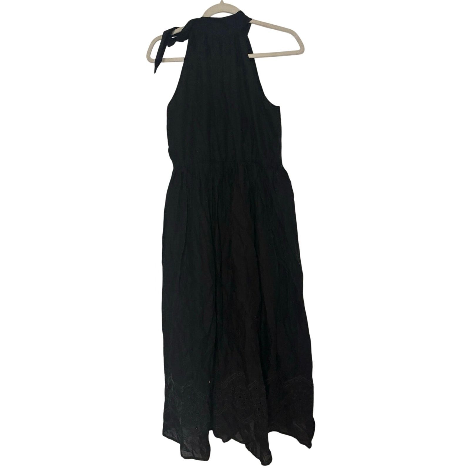 J.Crew NWT J.Crew Tie Neck Midi Dress With Eyelet Black Size 10 Size L / US 10 / IT 46 - 9 Thumbnail